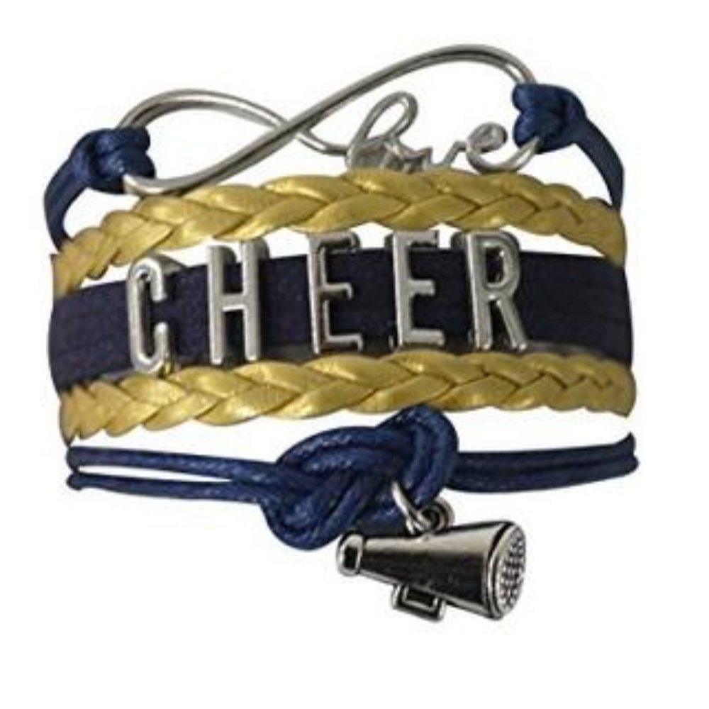 Girls Cheer Bracelet - Navy & Gold